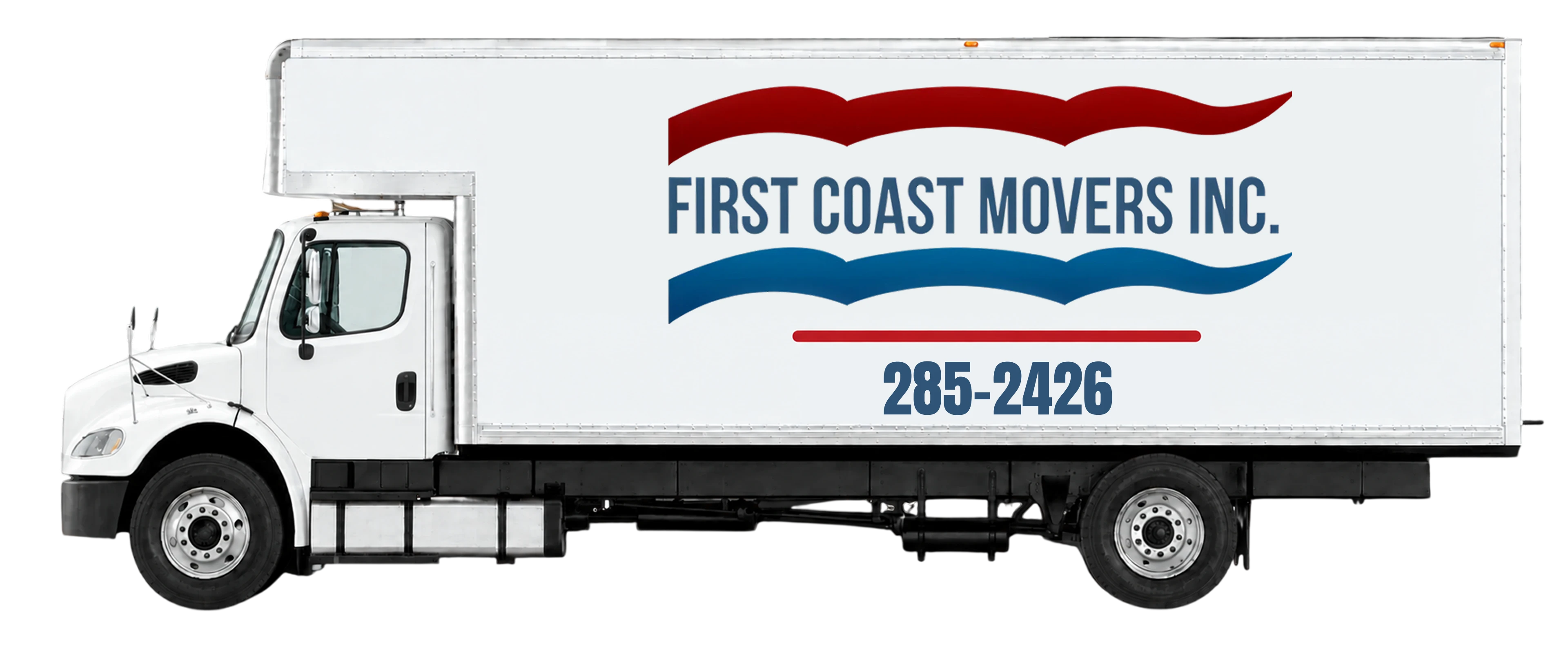 Moving truck on a white background